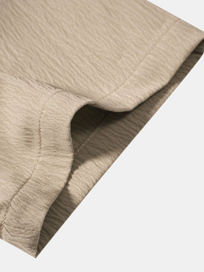 Wrinkled Textured V Neck Shirt