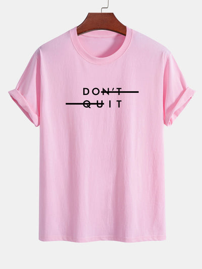 Regular Fit Don't Quit Print Cotton T-Shirt