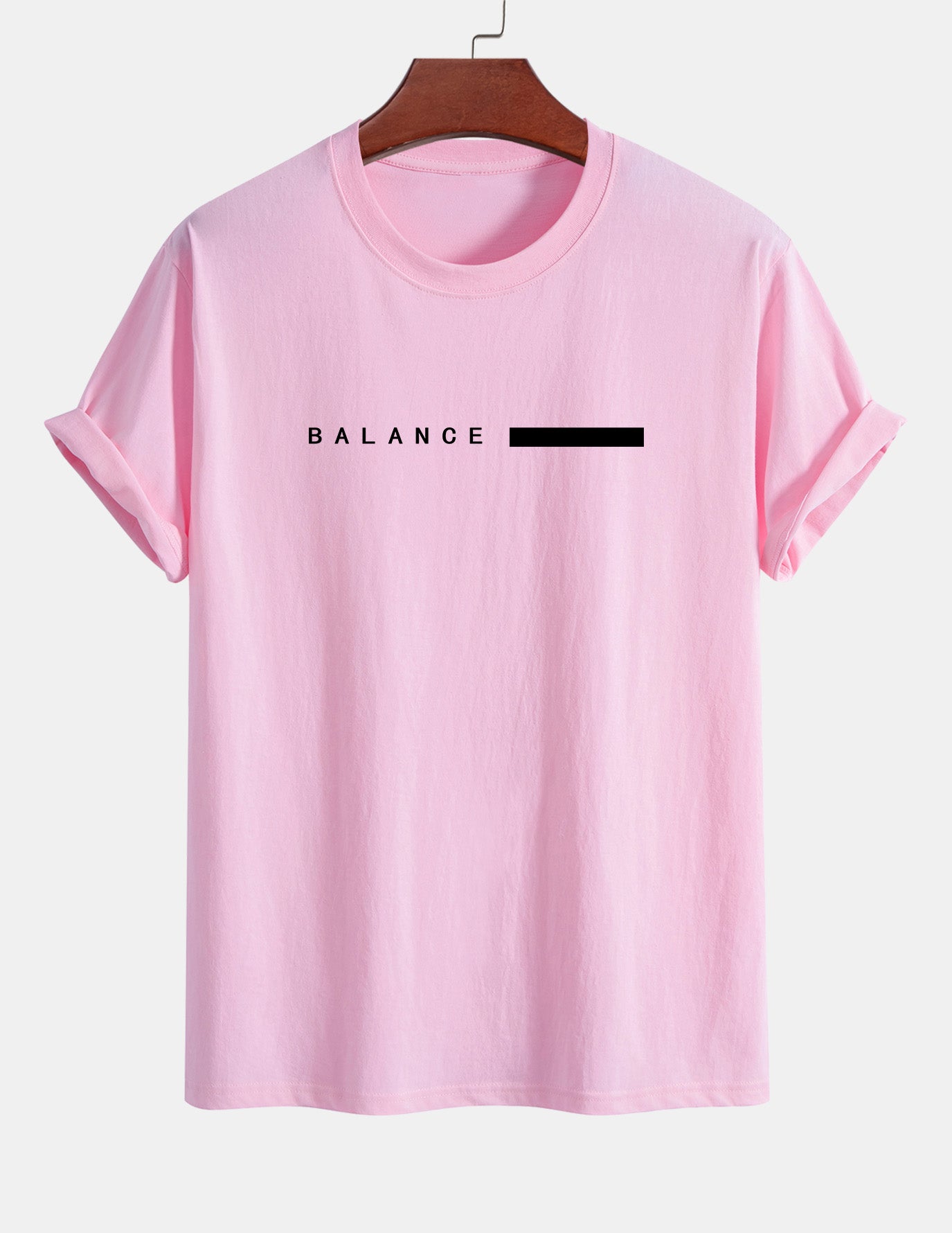 Regular Fit Balance Stripe Print Cotton T-Shirt