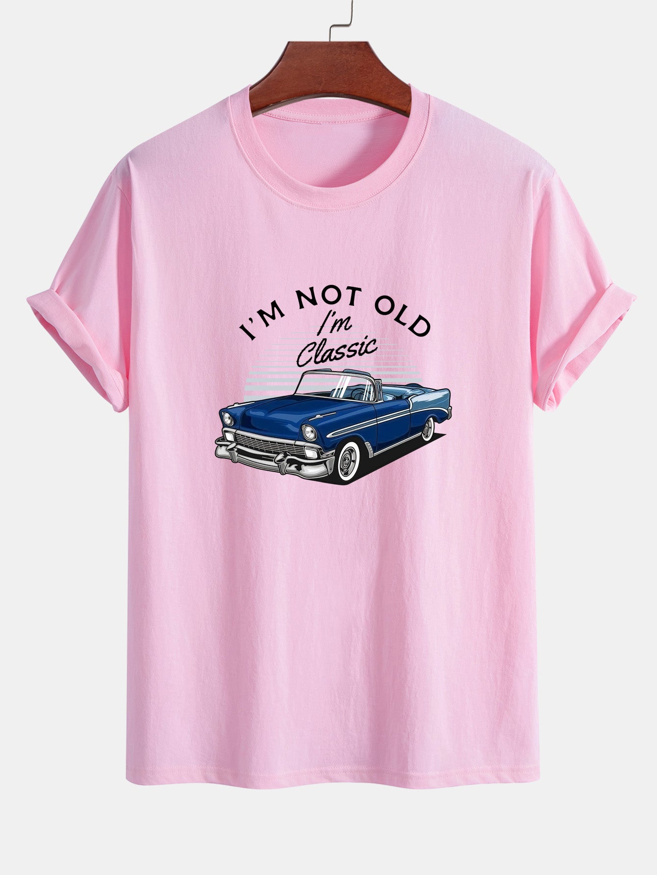 Regular Fit Car Slogan Print Cotton T-Shirt