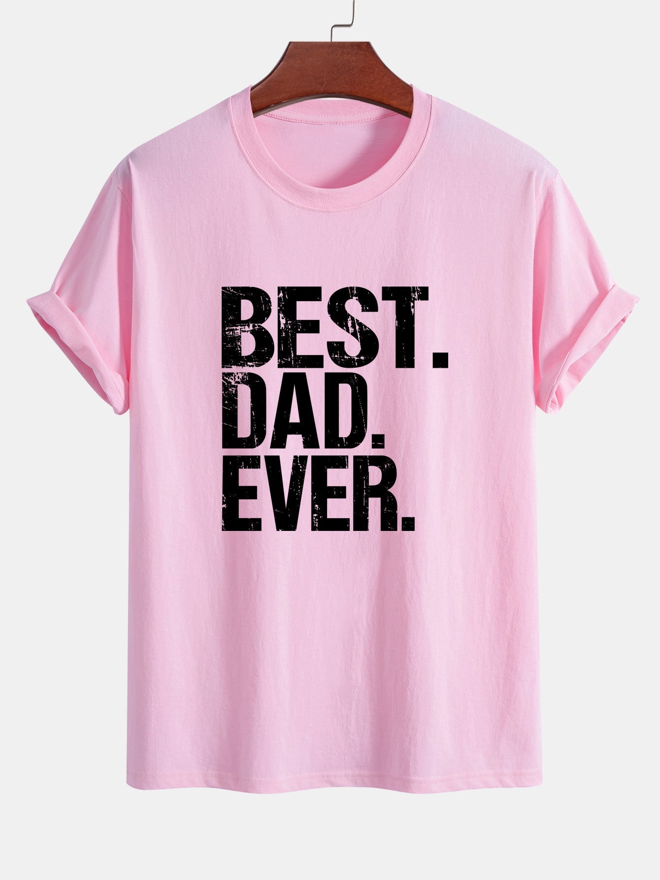 Regular Fit Best Dad Ever Print Cotton T-Shirt