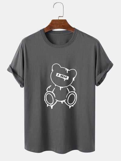 Melting Bear Print T-Shirt