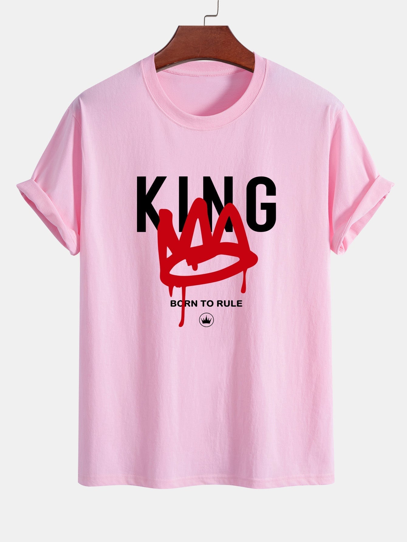 Regular Fit Crown King Print Cotton T-Shirt