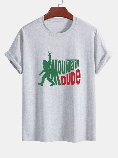Regular Fit Mountain Dude Print Cotton T-Shirt
