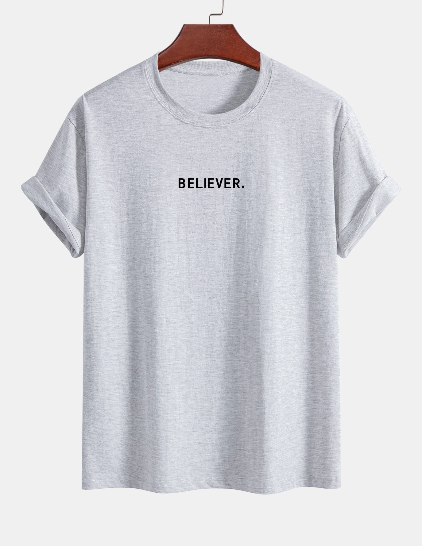 Regular Fit Believer Print Cotton T-Shirt
