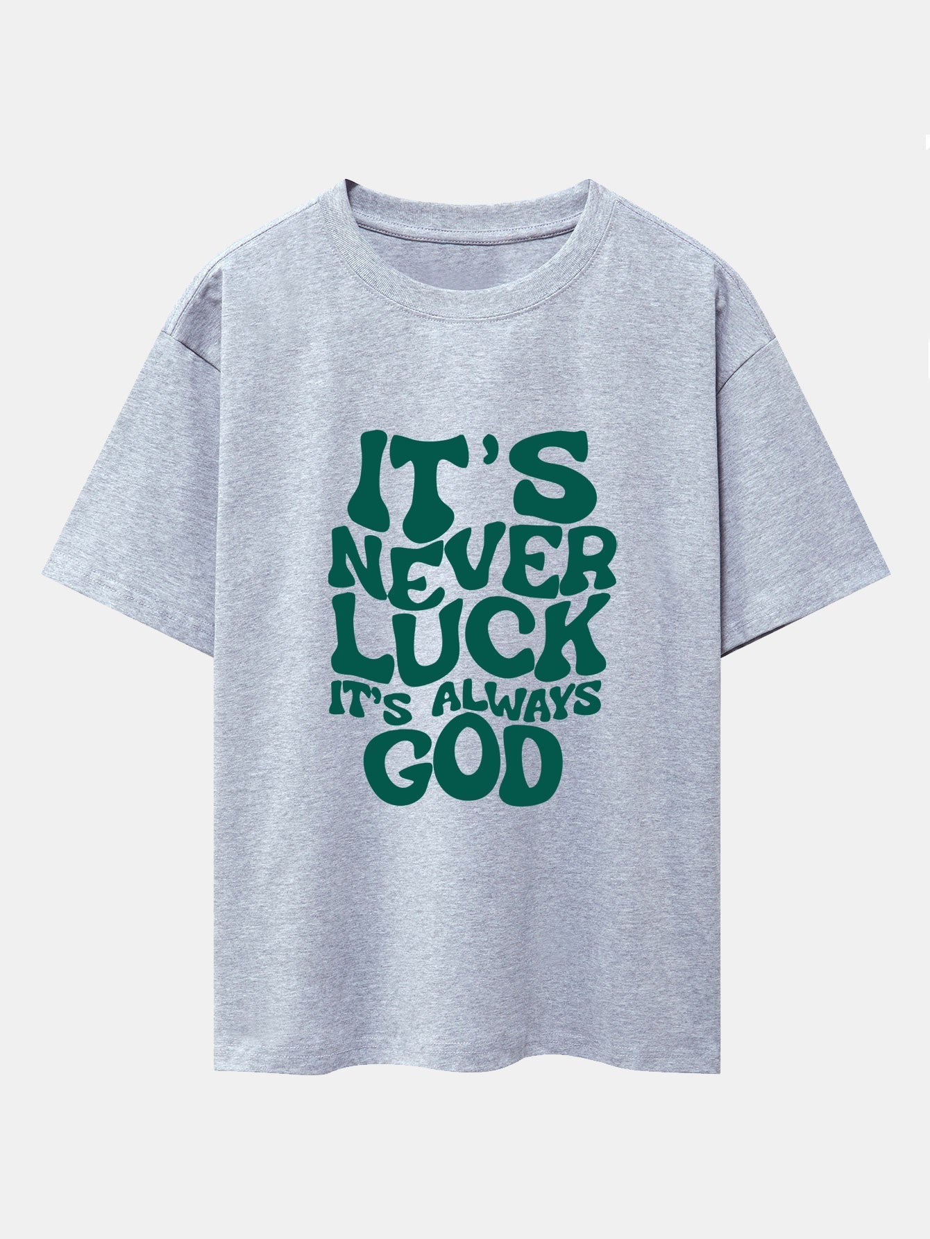 God Slogan Print Drop Shoulder Oversize T-Shirt
