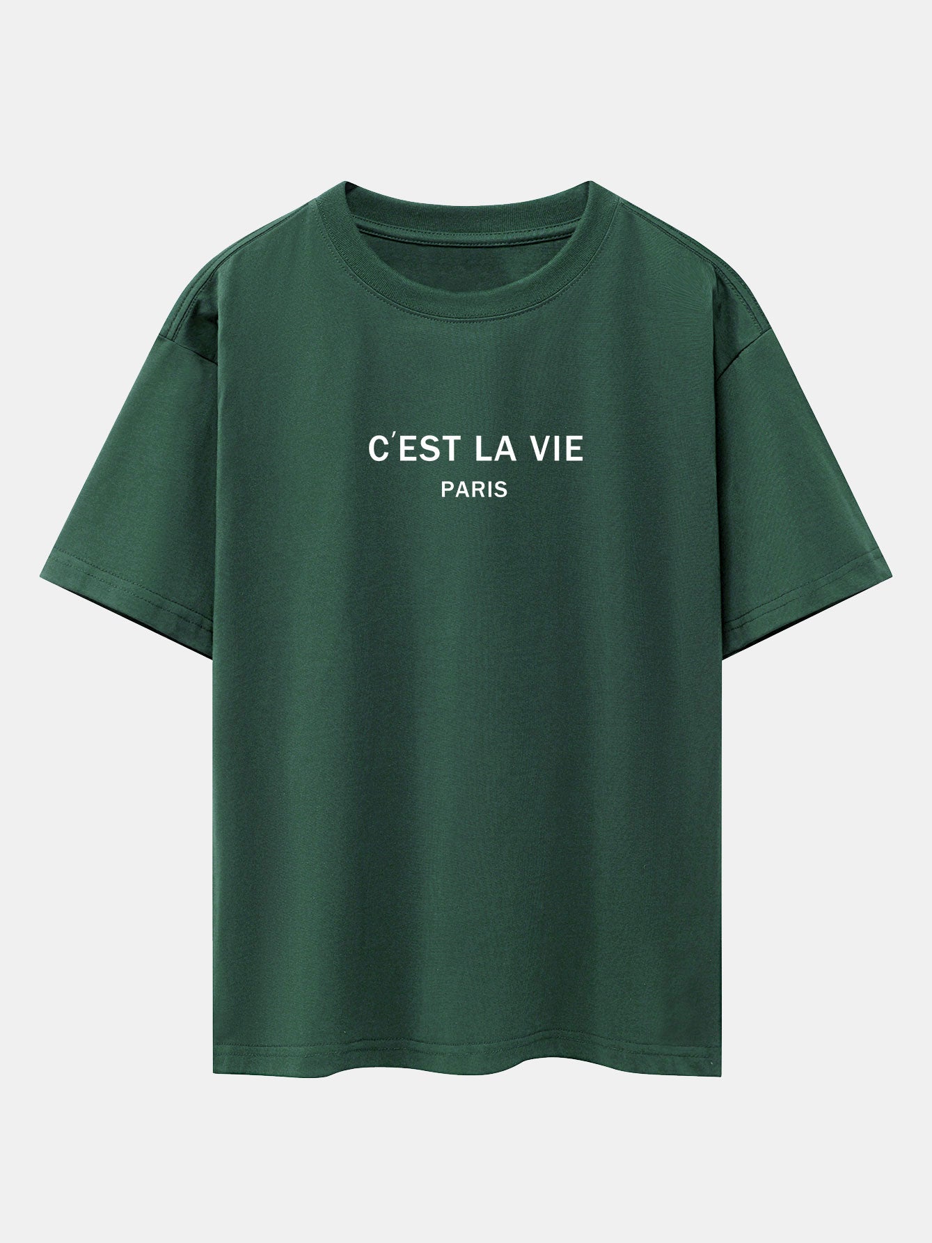 Paris Letter Print Dropped Shoulders Oversize T-Shirt
