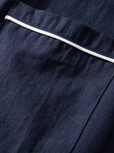 Linen Look Contrast Button Up Shirt