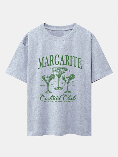 Cocktail Club Print Drop Shoulder Oversize T-Shirt