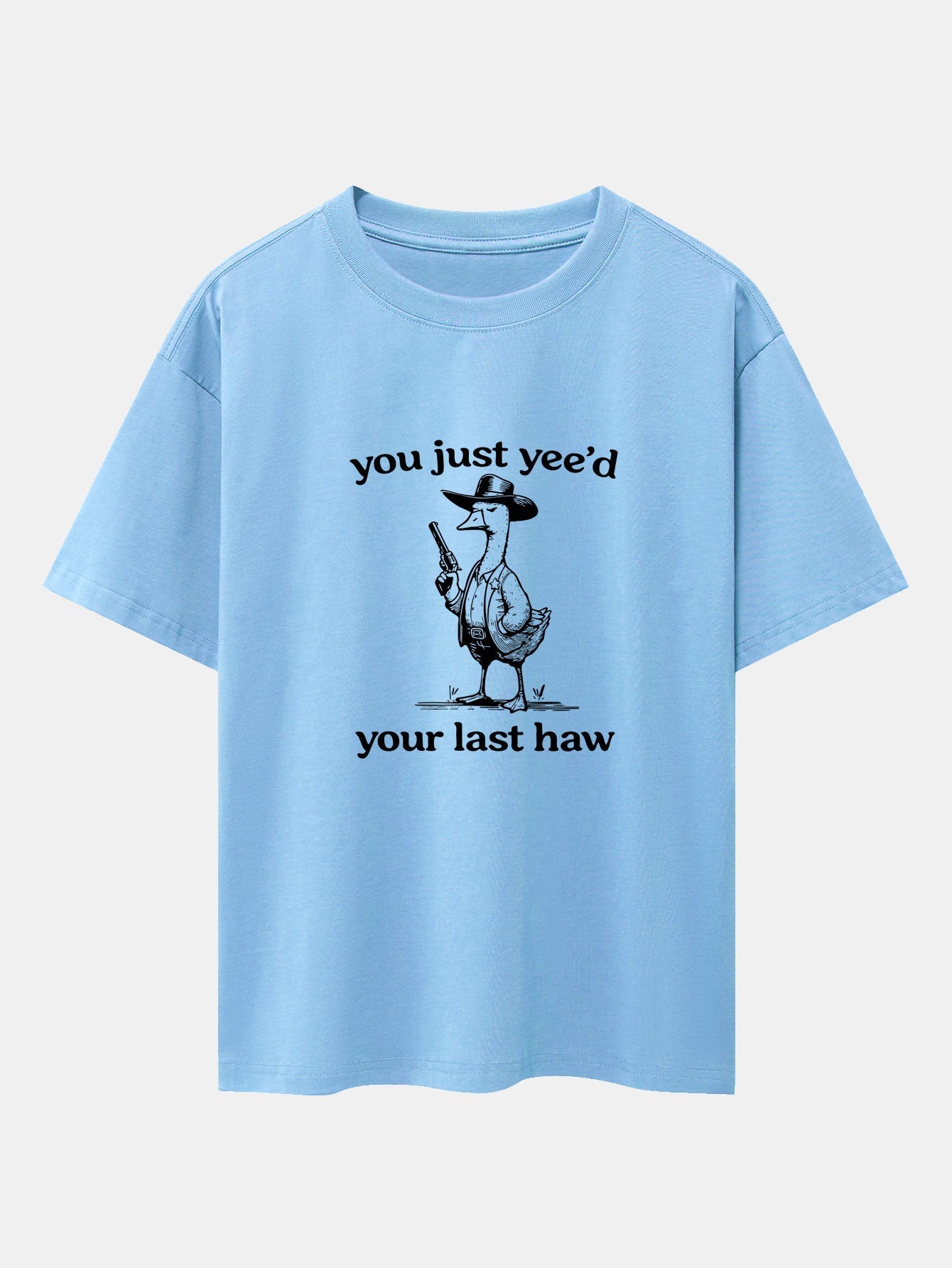 Cowboy Goose Print Drop Shoulder Oversize T-Shirt