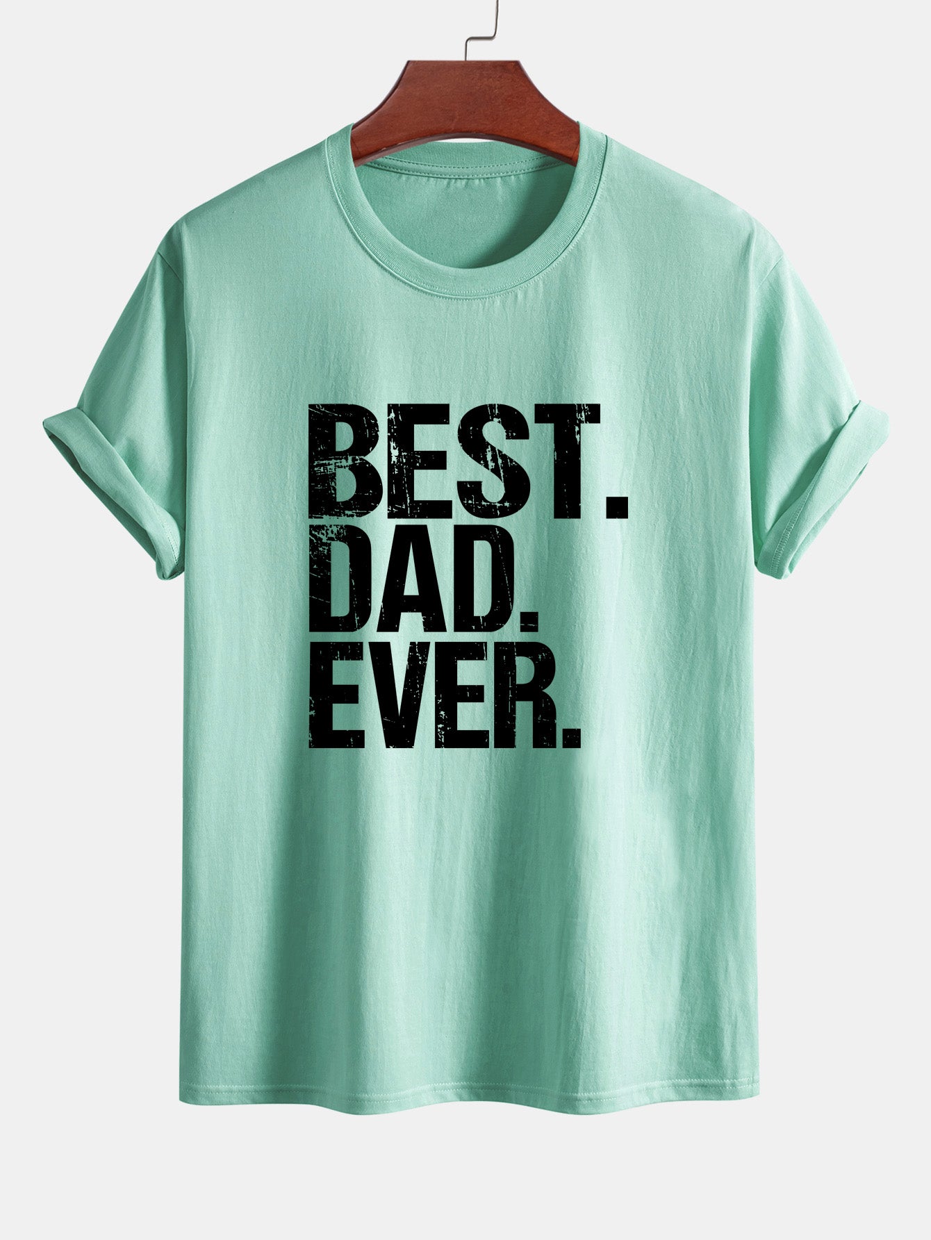 Regular Fit Best Dad Ever Print Cotton T-Shirt