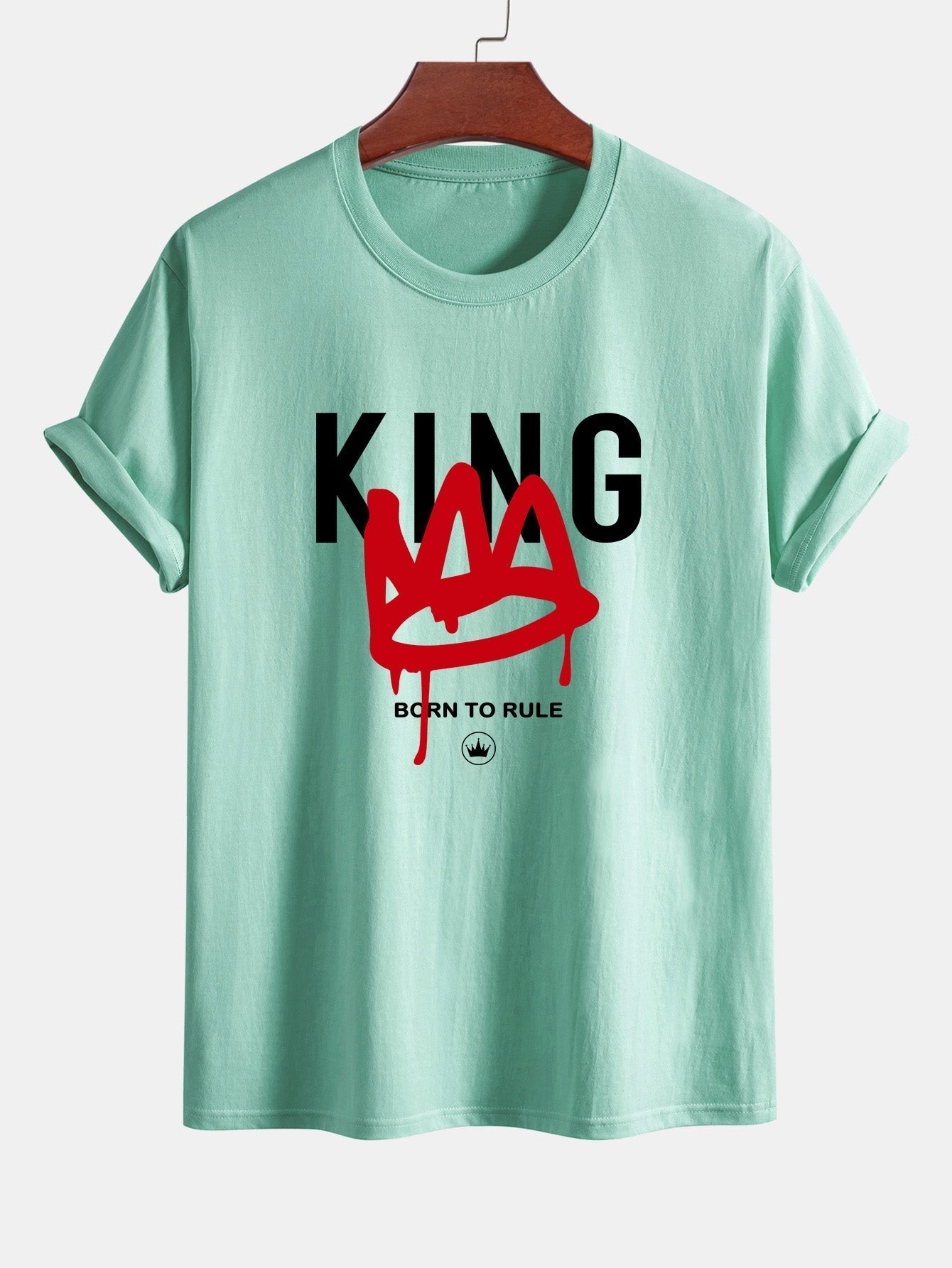 Regular Fit Crown King Print Cotton T-Shirt