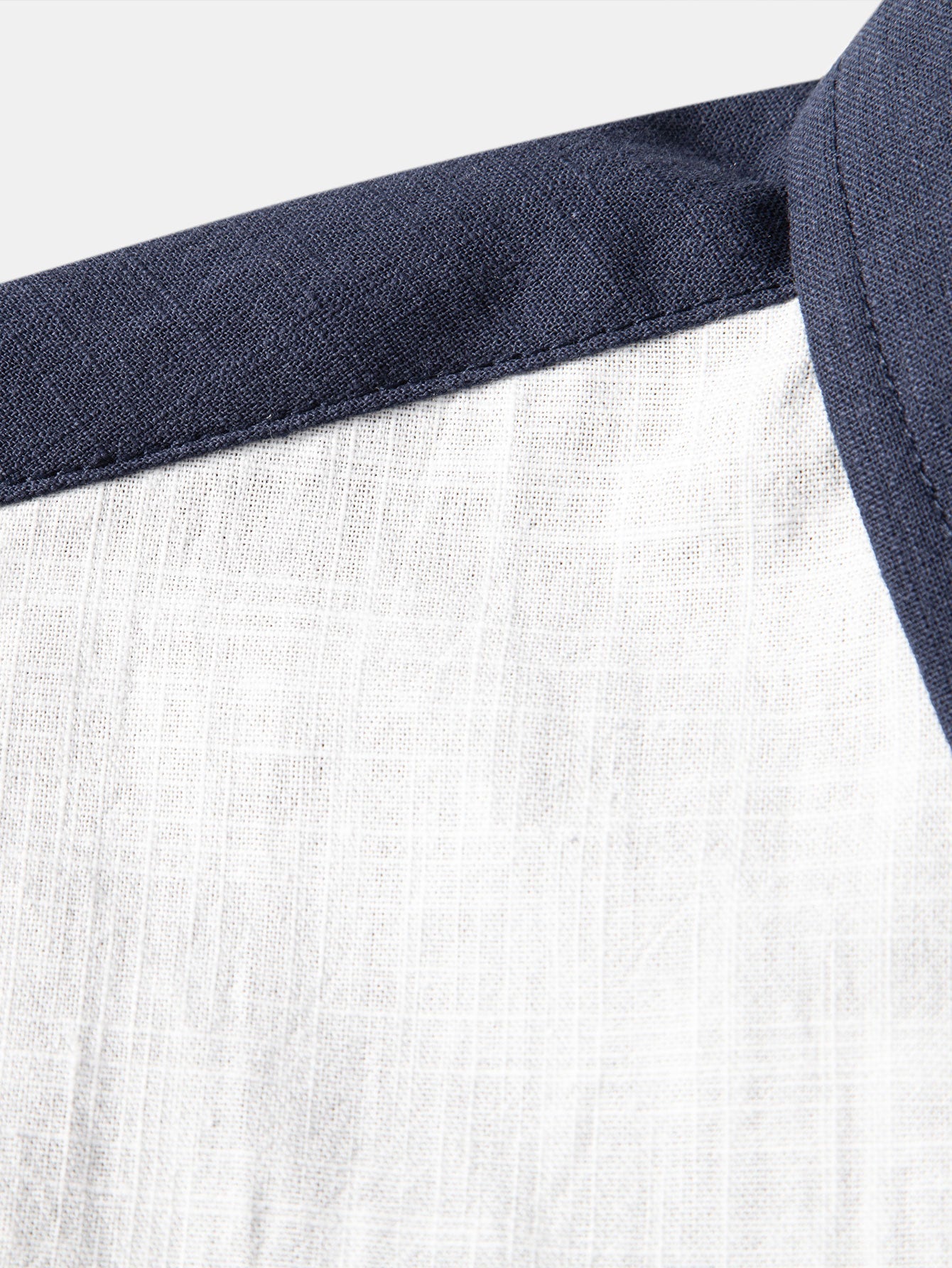 Linen Look Contrast Button Up Shirt