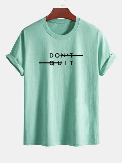 Regular Fit Don't Quit Print Cotton T-Shirt