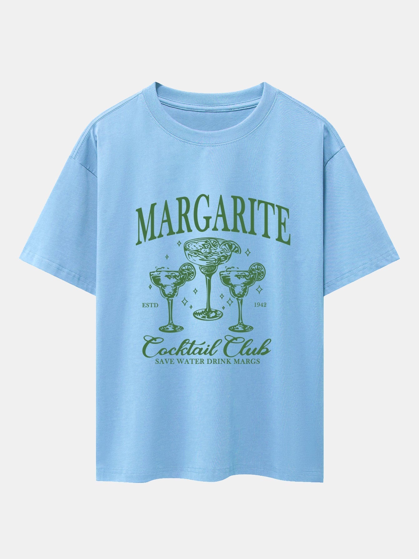 Cocktail Club Print Drop Shoulder Oversize T-Shirt
