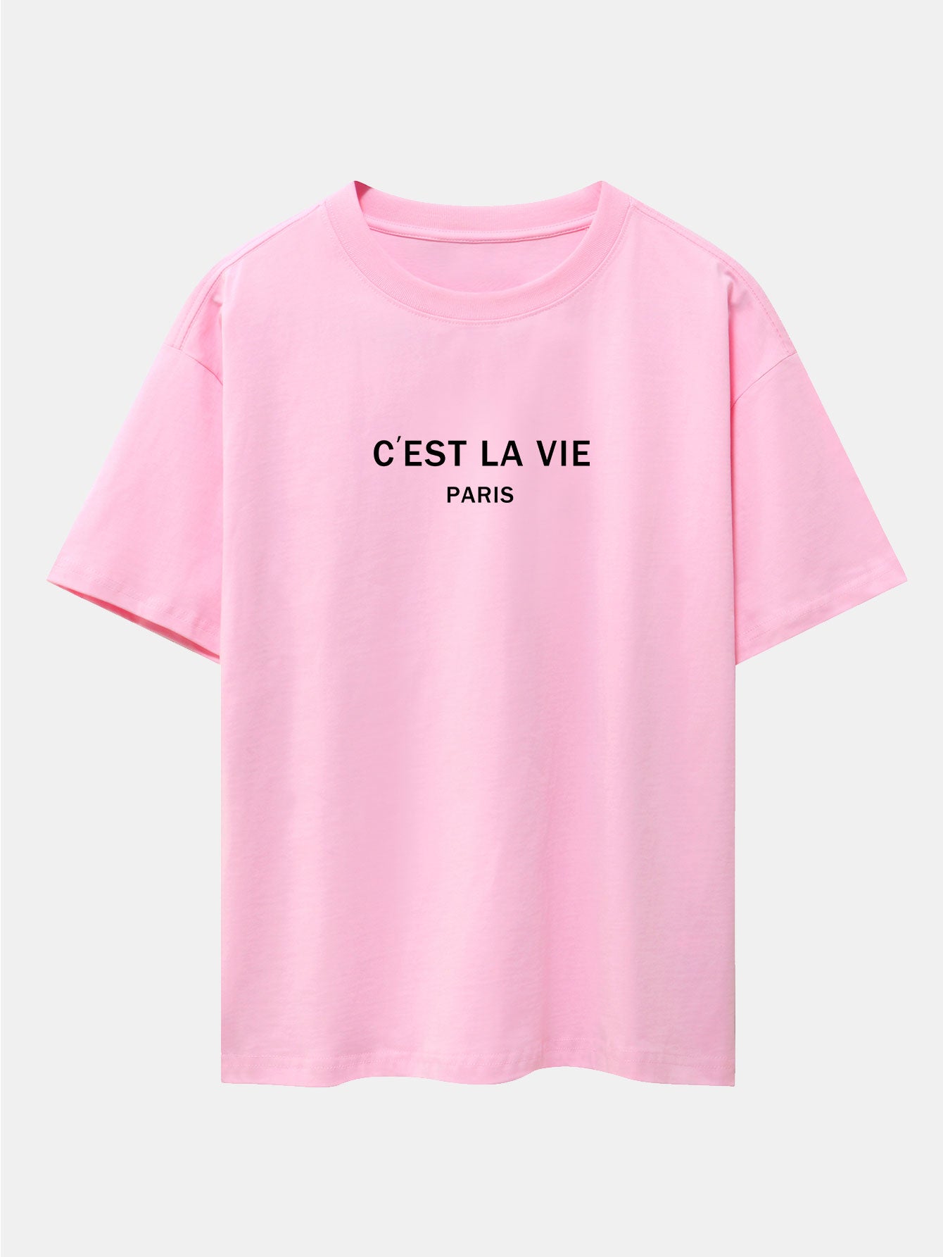 Paris Letter Print Dropped Shoulders Oversize T-Shirt