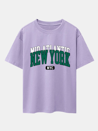 New York Print Drop Shoulder Oversize T-Shirt