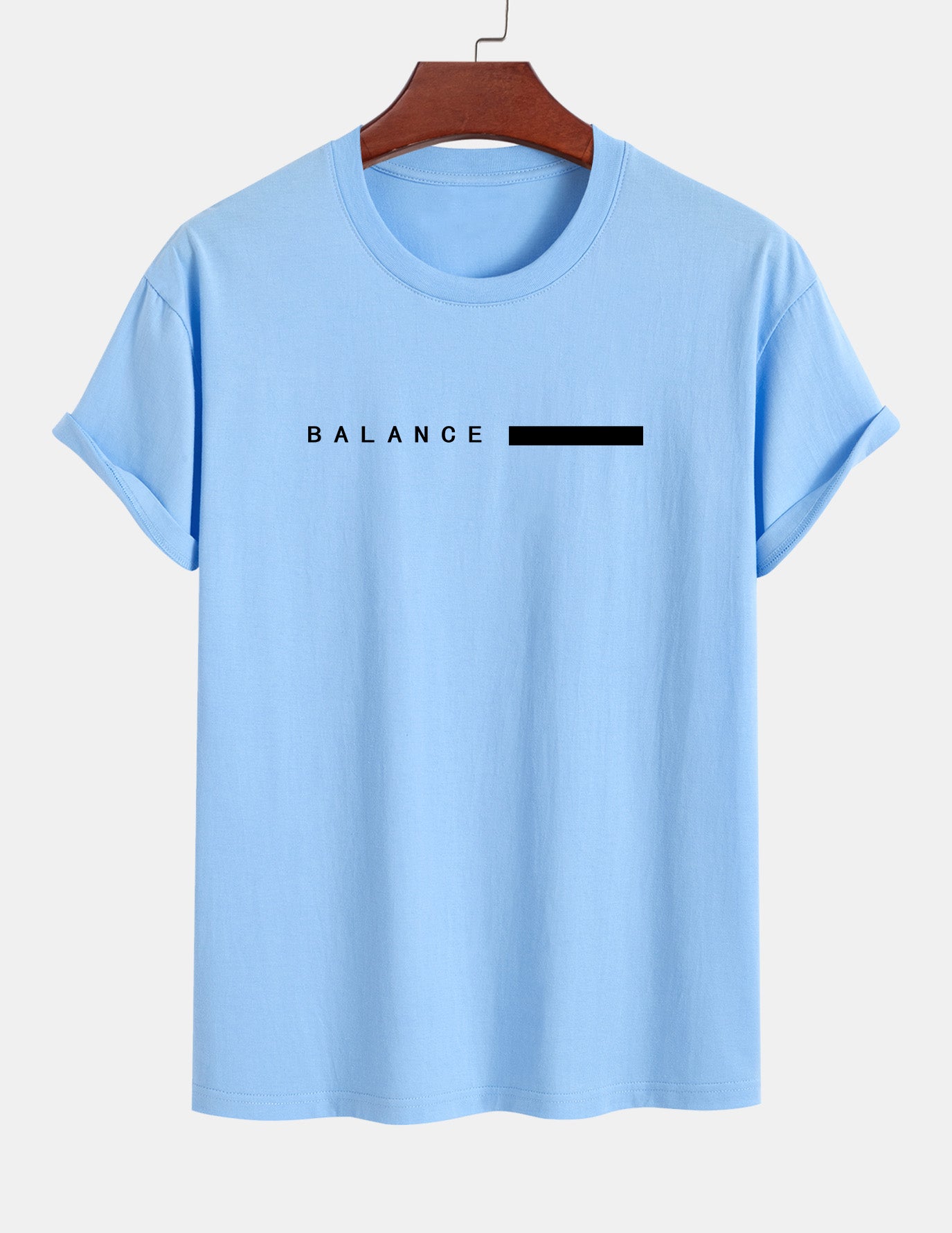 Regular Fit Balance Stripe Print Cotton T-Shirt