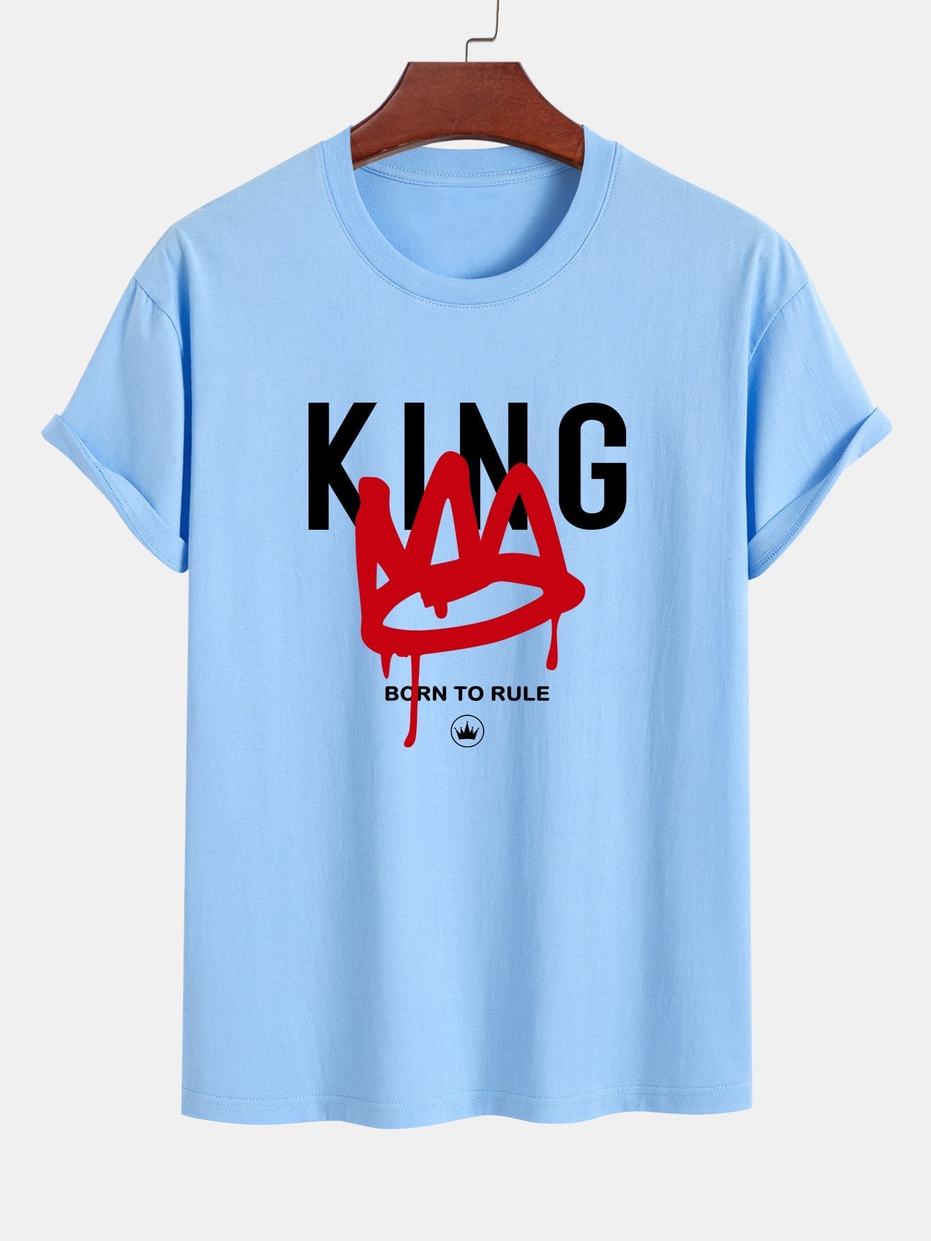 Regular Fit Crown King Print Cotton T-Shirt