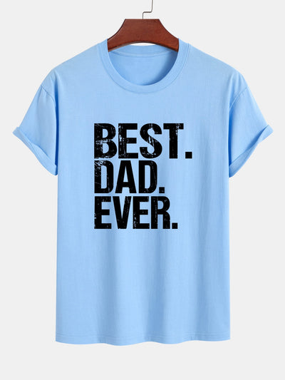 Regular Fit Best Dad Ever Print Cotton T-Shirt