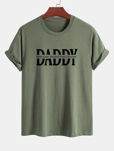 Regular Fit Daddy Print Cotton T-Shirt