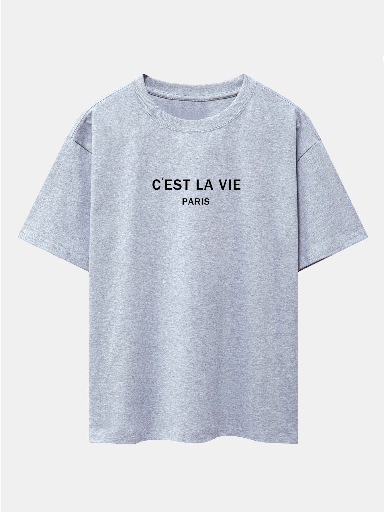 Paris Letter Print Dropped Shoulders Oversize T-Shirt