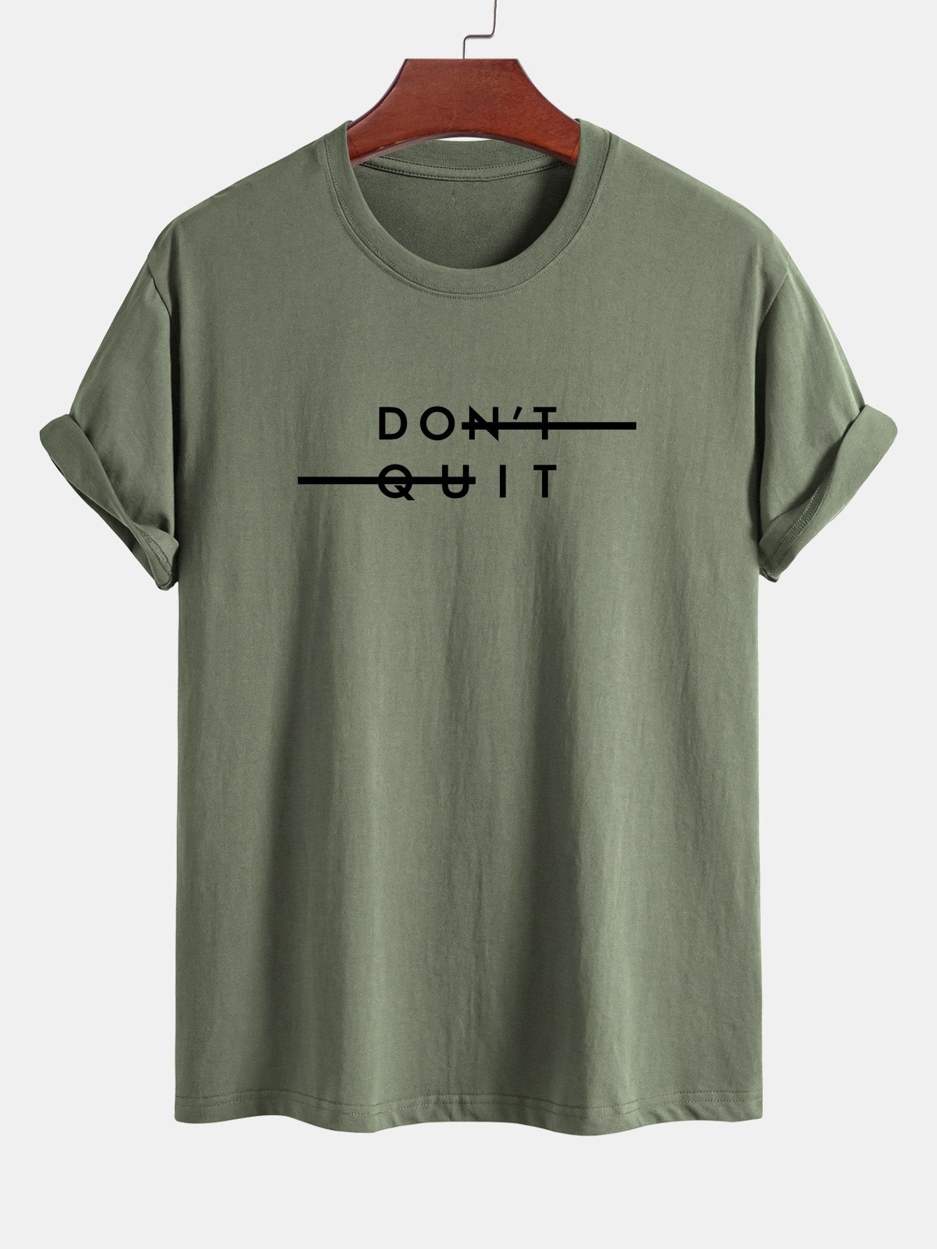 Regular Fit Don't Quit Print Cotton T-Shirt