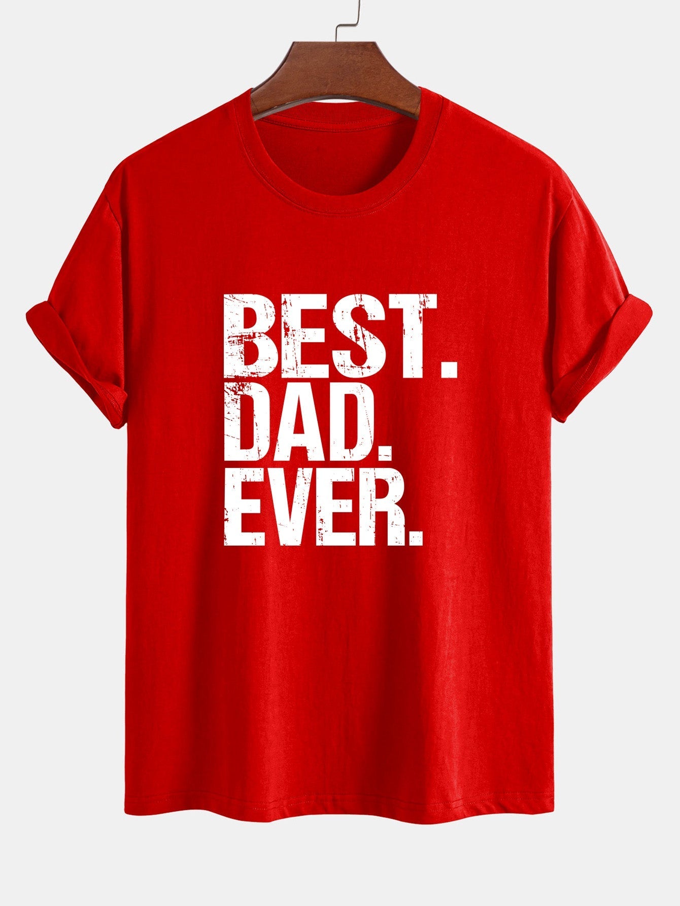 Regular Fit Best Dad Ever Print Cotton T-Shirt