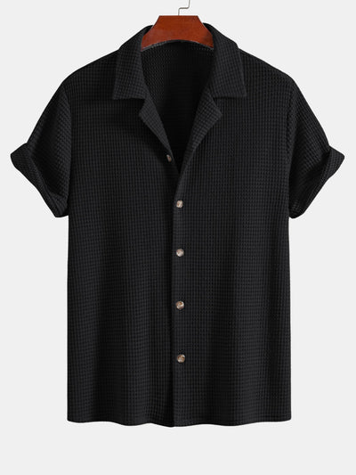 Waffle Textured Cuban Shirt