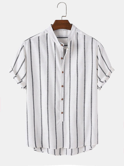 Stripes Cotton Henley Shirts