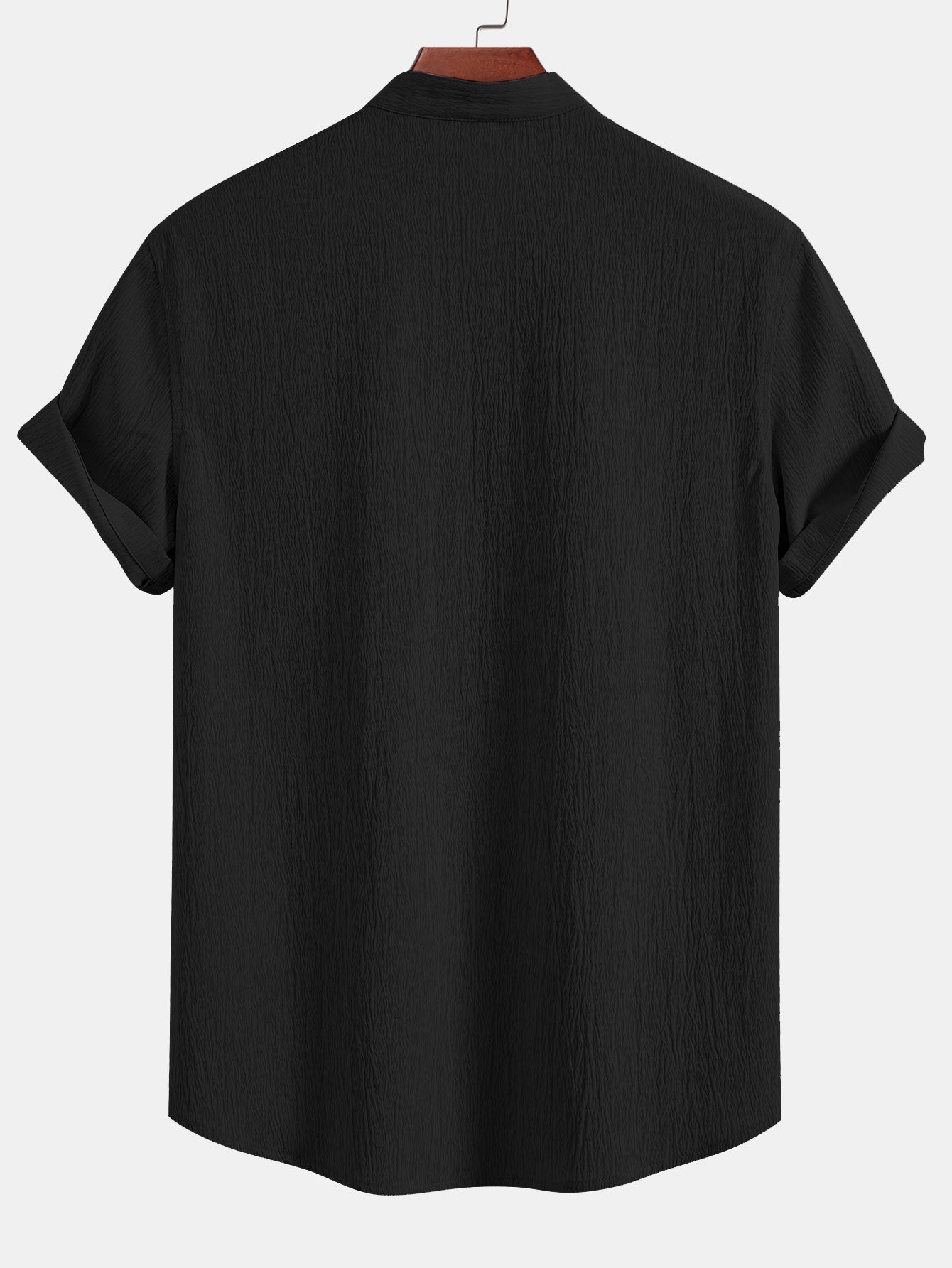 Wrinkled Textured V Neck Shirt