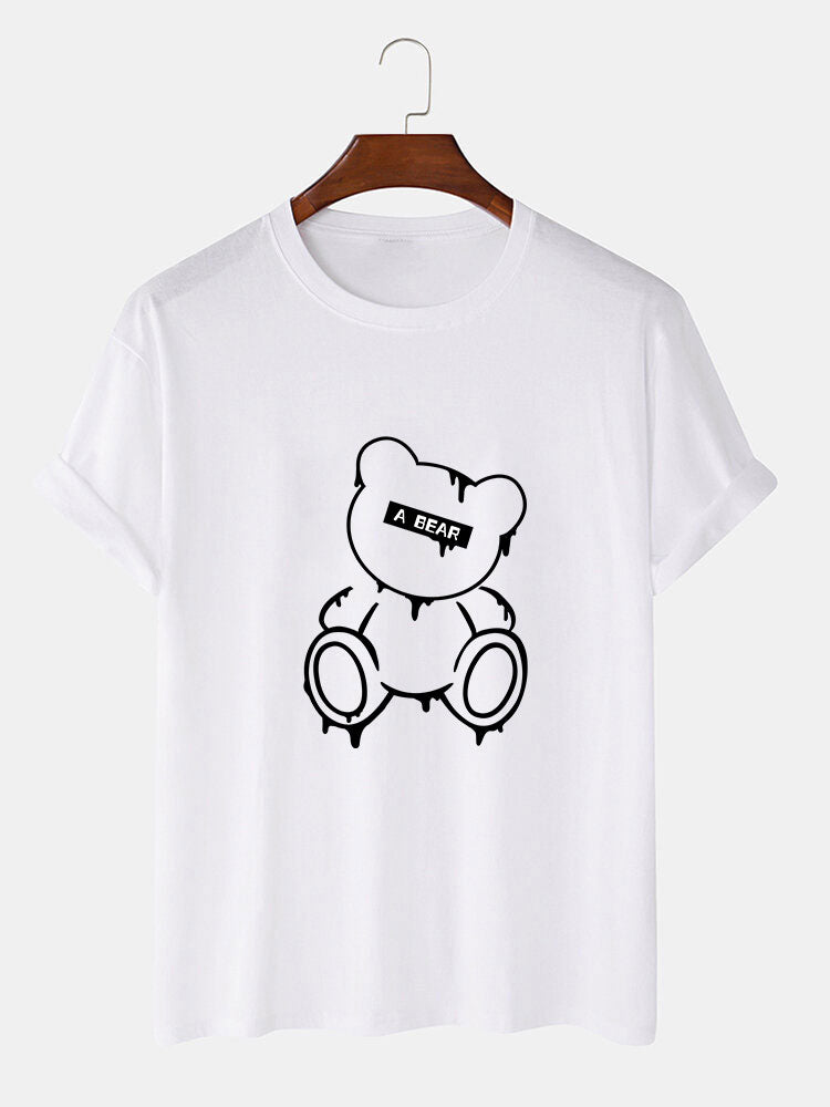 Melting Bear Print T-Shirt