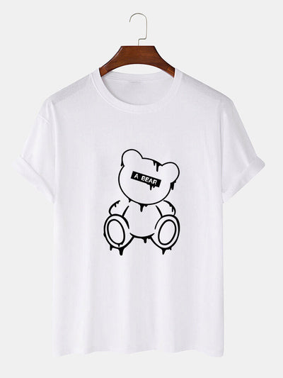 Melting Bear Print T-Shirt
