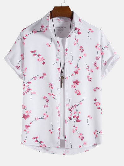Cherry Blossom Print Button Up Shirt