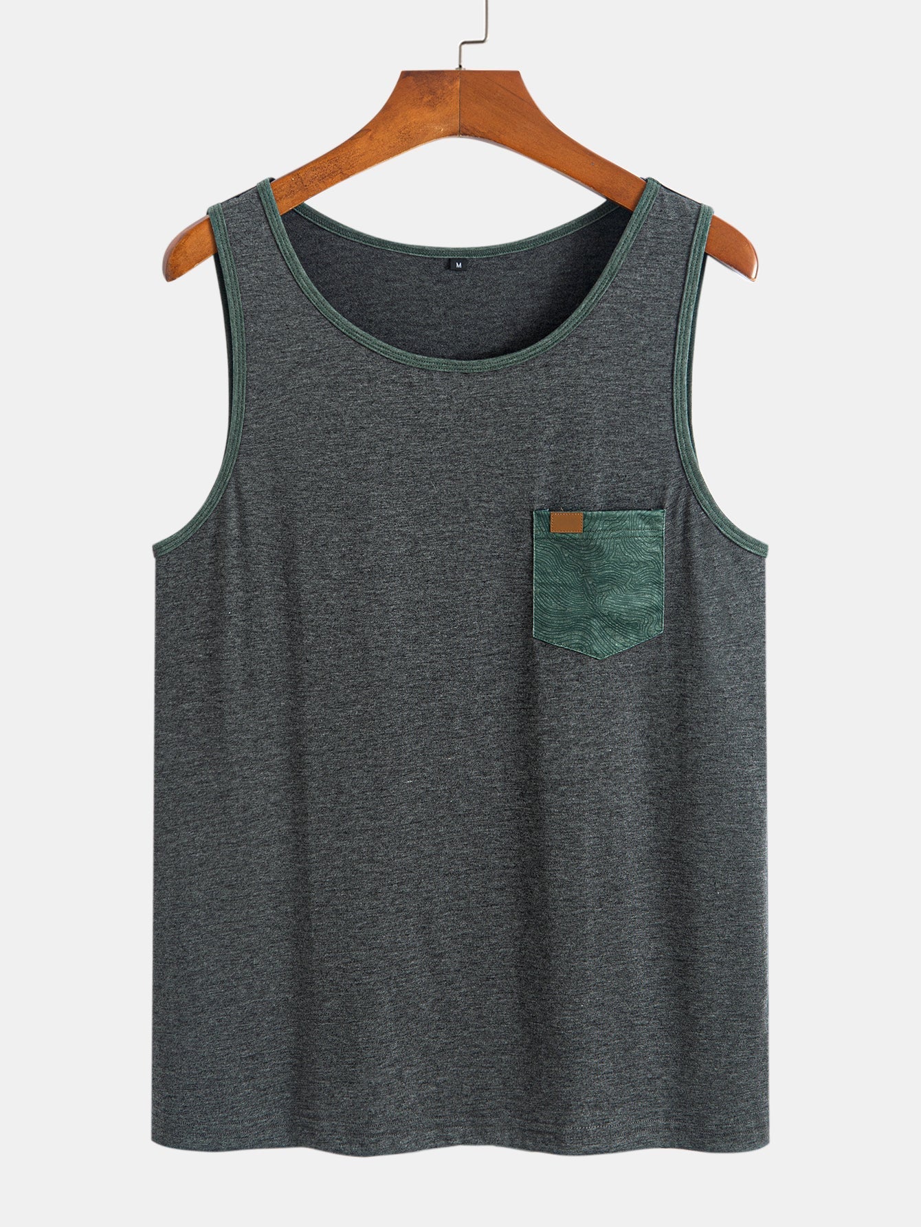 Tank Top With Wave Pattern Pocket