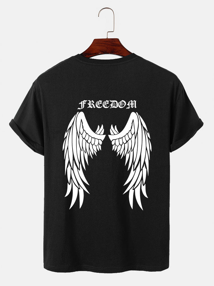 Wings Back Print T-Shirt
