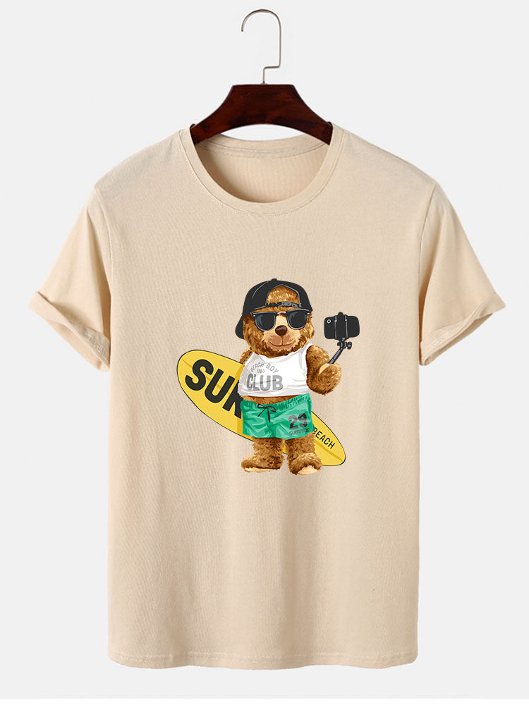 Surf Bear Print T-Shirt