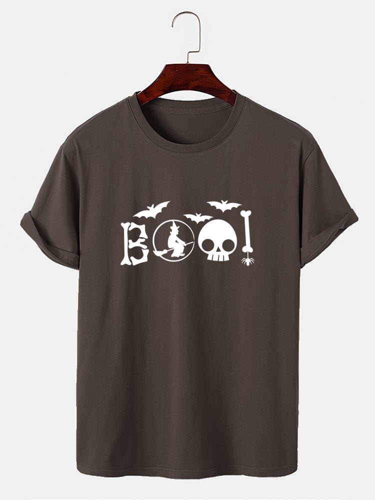 Halloween Skull Print T-Shirt