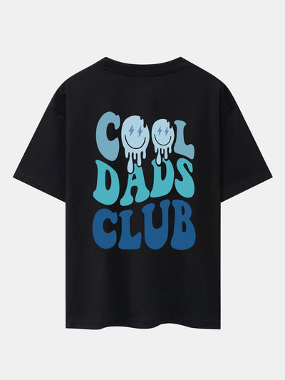 Cool Dads Club Back Print Drop Shoulder Oversize T-Shirt