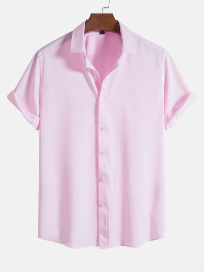 Solid Color Lapel Basic Shirts