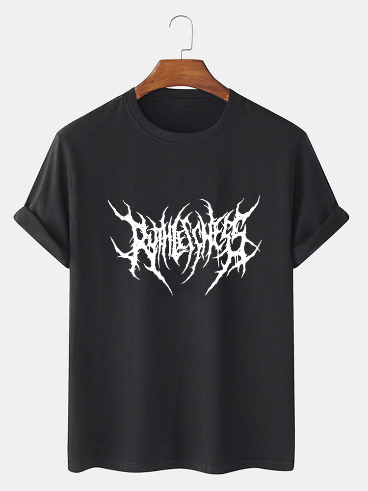 Punk Goth Letter Print T-Shirt