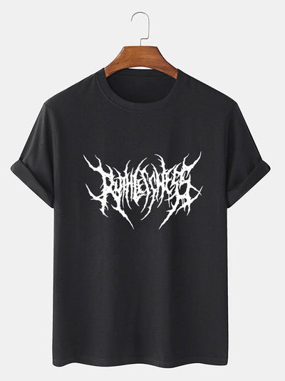Punk Goth Letter Print T-Shirt