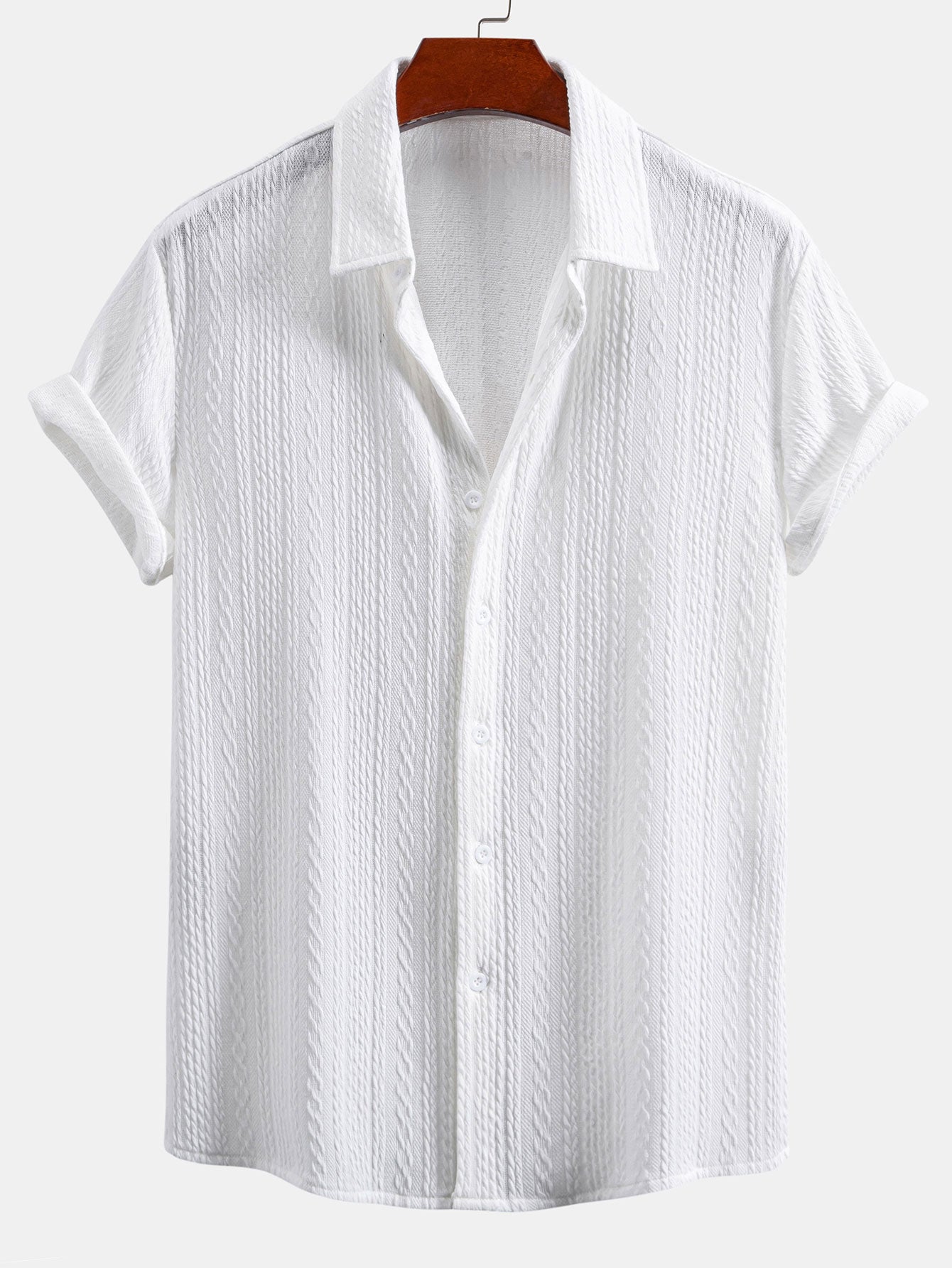 Muscle Fit Jacquard Textured Shirt