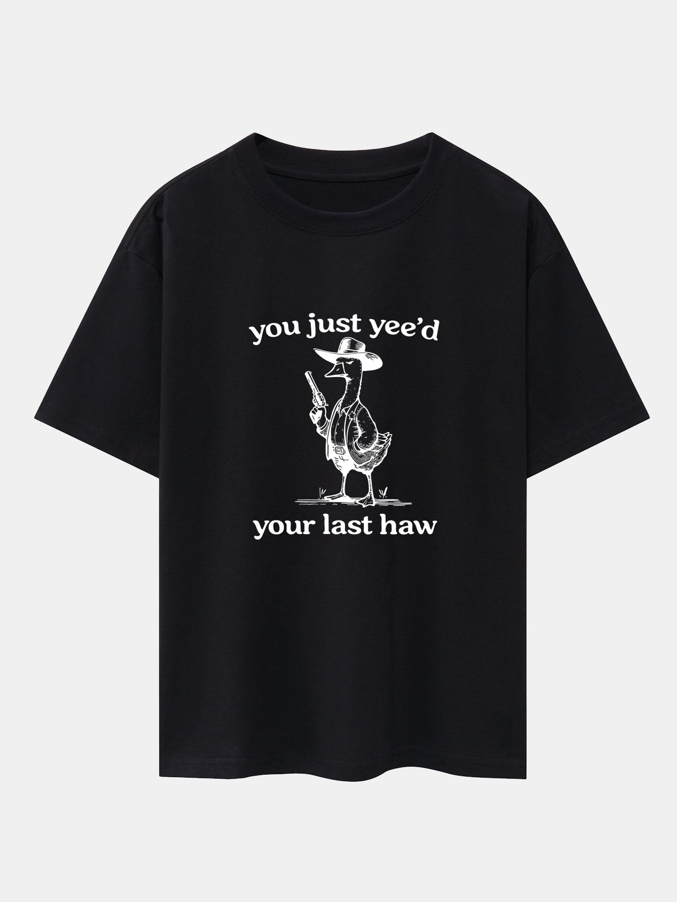 Cowboy Goose Print Drop Shoulder Oversize T-Shirt