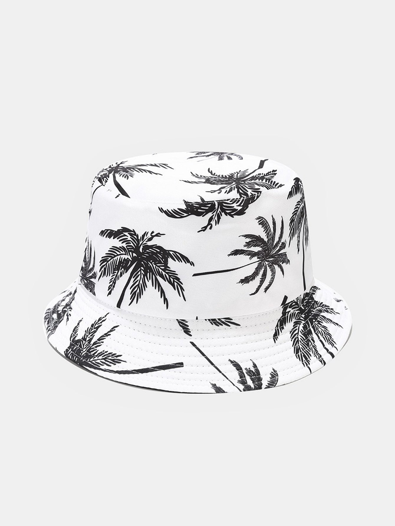 Double Side Reversible Palm Tree Pattern Bucket Hat