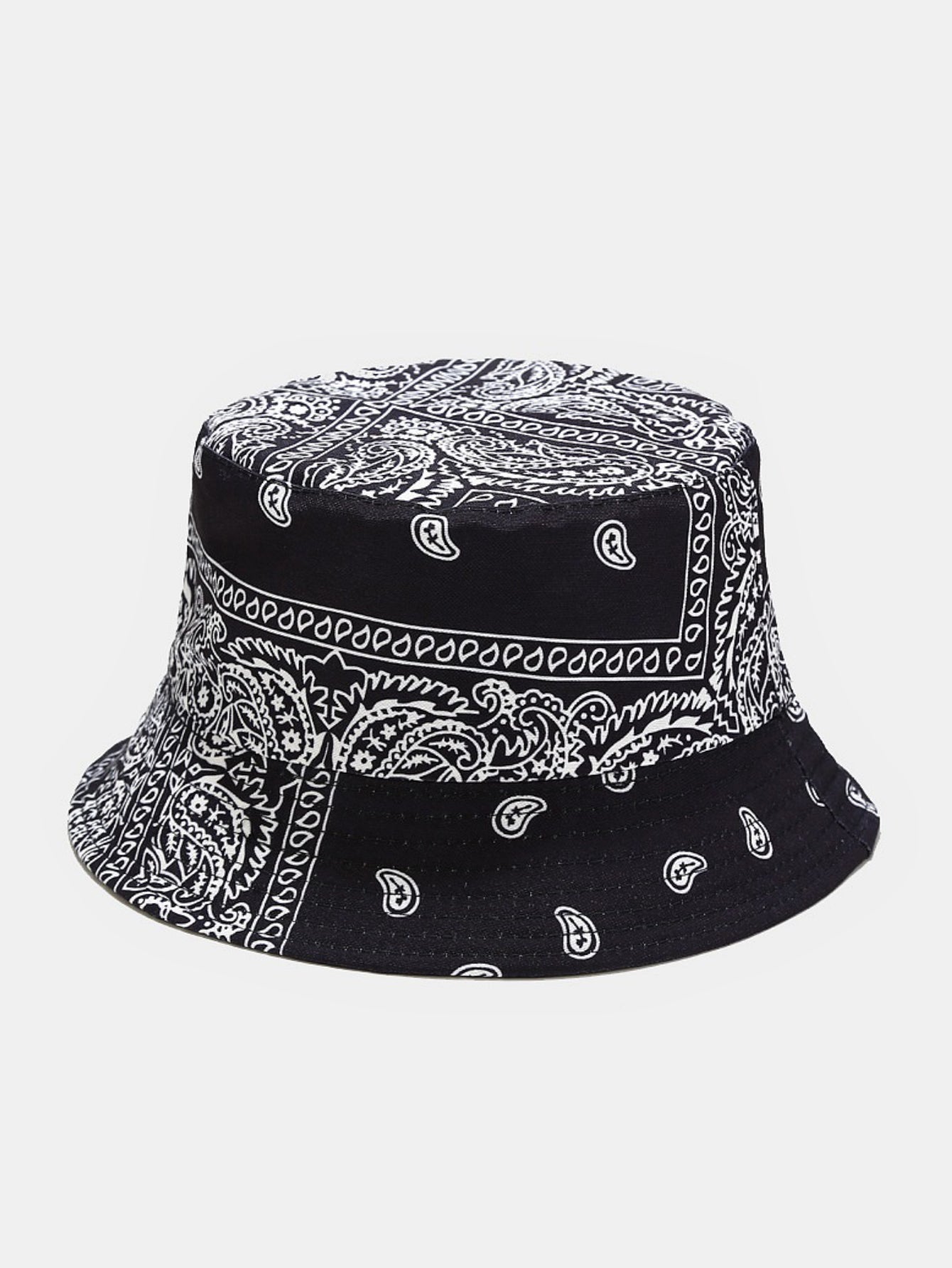 Double Side Reversible Paisley Print Bucket Hat