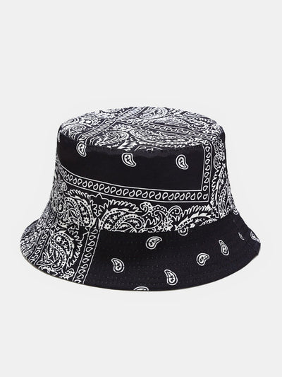Double Side Reversible Paisley Print Bucket Hat