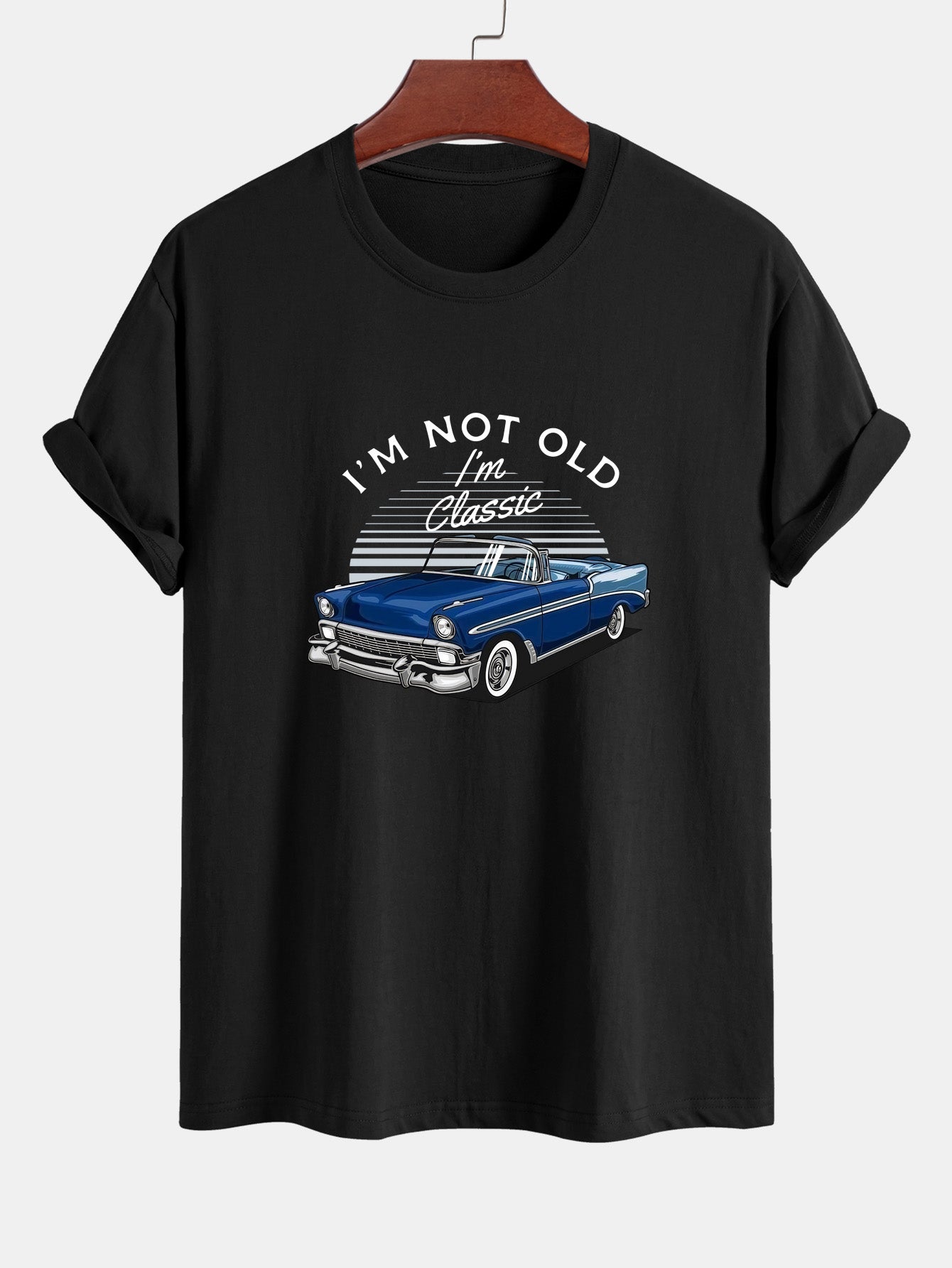 Regular Fit Car Slogan Print Cotton T-Shirt