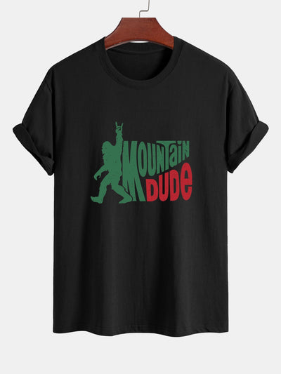Regular Fit Mountain Dude Print Cotton T-Shirt