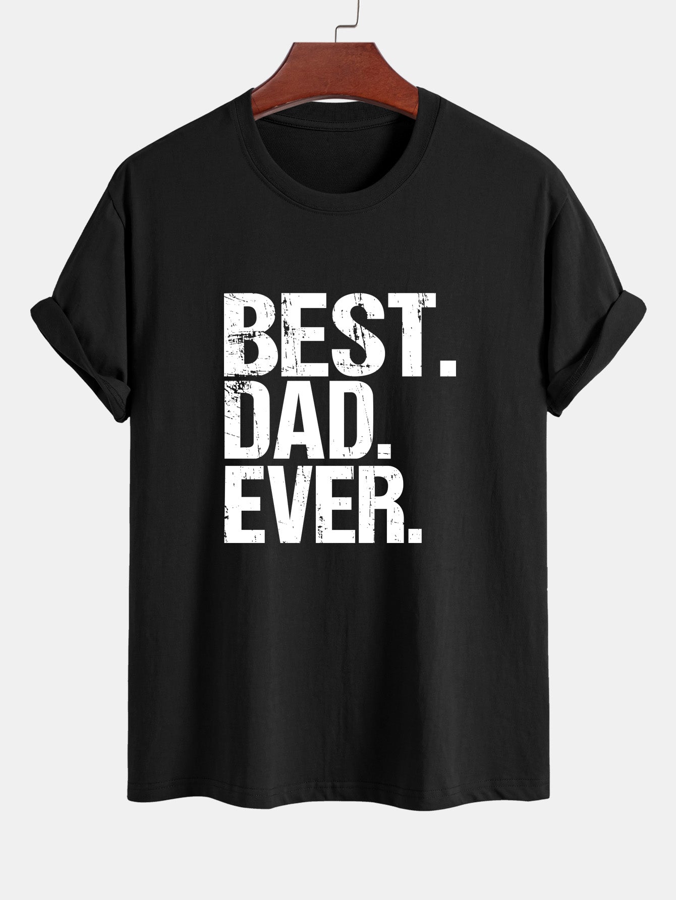 Regular Fit Best Dad Ever Print Cotton T-Shirt